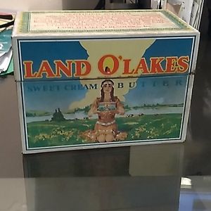 Land O'Lakes butter recipe card metal  box